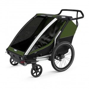 Transport copii - Carucioare multifunctionale, Carucior multisport, Thule Chariot Cab 2, Verde, pentru 2 copii - autogedal.ro