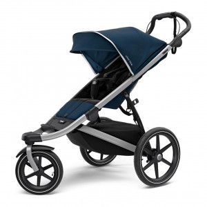 Transport copii - Carucioare multifunctionale, Carucior Thule Urban Glide 2 Single Aluminum/MajolicaBlue (model2020) - autogedal.ro