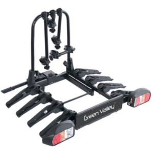 Suporturi biciclete - Pe Carligul De Remorcare, Suport bicicleta Green Valley Discovery 160514-4 cu prindere pe carligul de remorcare, 4 biciclete, Negru - autogedal.ro