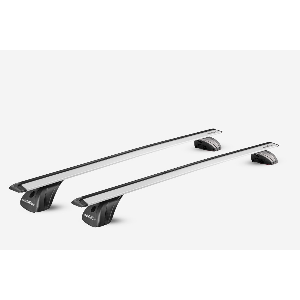 Bare transversale Green Valley Original Vento Premium Silver Aluminiu pentru DS DS 3 Crossback Hatchback 2018-prezent, cu prindere pe plafon normal